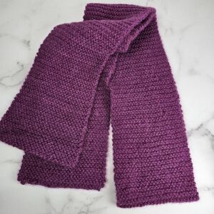 Hand Knitted Angora Blend Scarf, 73 Inches